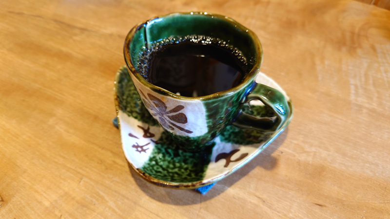織部焼のコーヒーカップ＆ソーサー